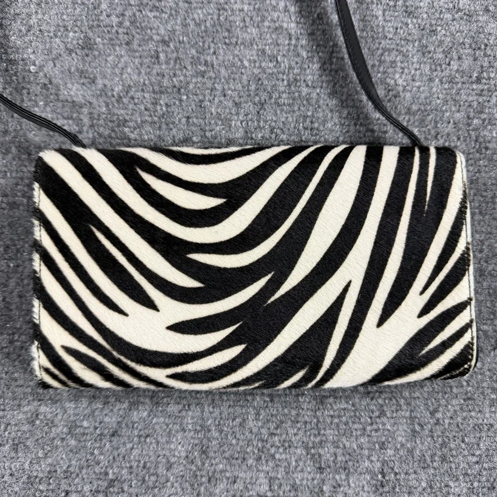 Lambertson Truex Handbag Calf Hair Zebra Print Shoulder Strap Italy Luxury